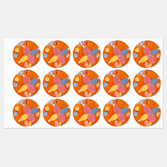 Hilma af Klint - Die zehn größten, Nr.4, Jugend Etiketten (Blatt)