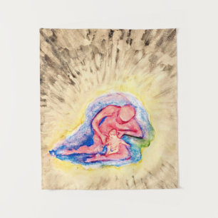 Hilma af Klint - Mutter und Kind Wandteppich