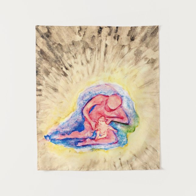 Hilma af Klint - Mutter und Kind Wandteppich (Vorderseite)