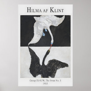 Hilma af Klint Schwan Poster Schwarz Weiß
