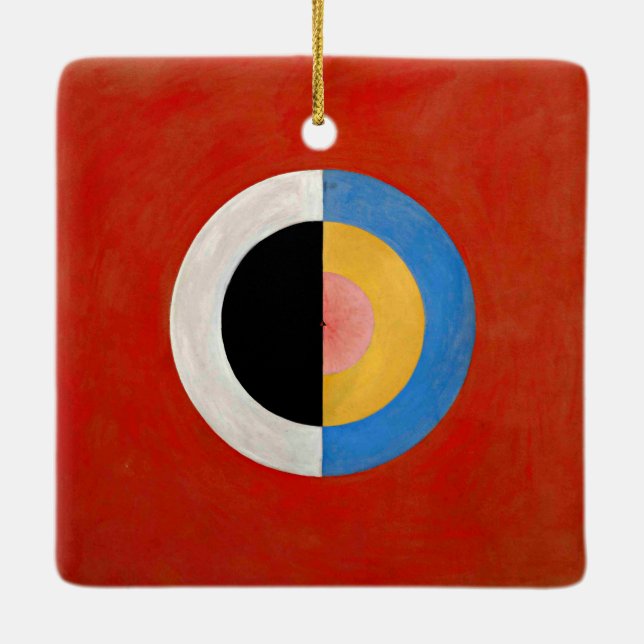 Hilma af Klint, Svanen, nr 17, buntes Kunstwerk Keramikornament (Rückseite)