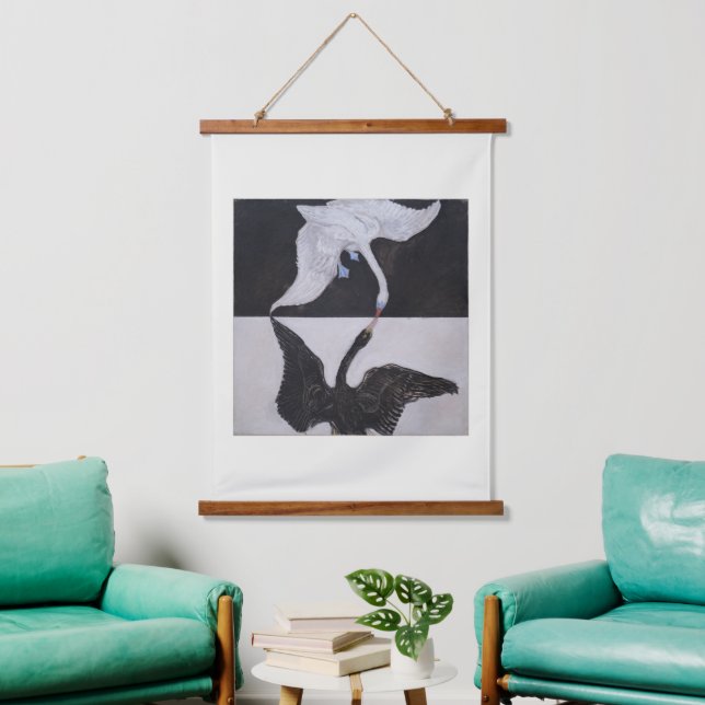 Hilma Af Klint, The Swan No.1, Abstrakt Art Wandteppich Mit Holzrahmen (Wohnzimmer)