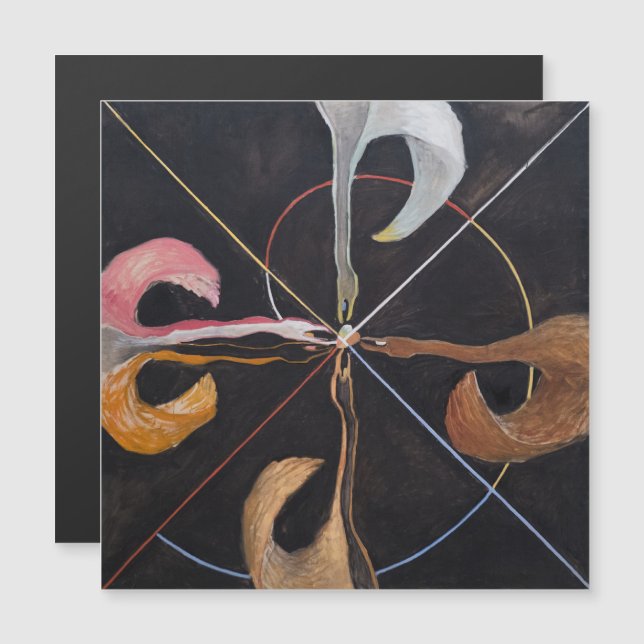 Hilma Af Klint, The Swan No.7, Abstrakt Art Magneteinladung (Vorne/Hinten)