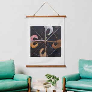 Hilma Af Klint, The Swan No.7, Abstrakt Art Wandteppich Mit Holzrahmen