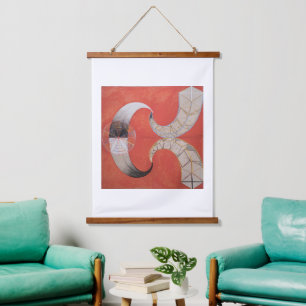 Hilma Af Klint, The Swan No.9, Abstrakt Art Wandteppich Mit Holzrahmen