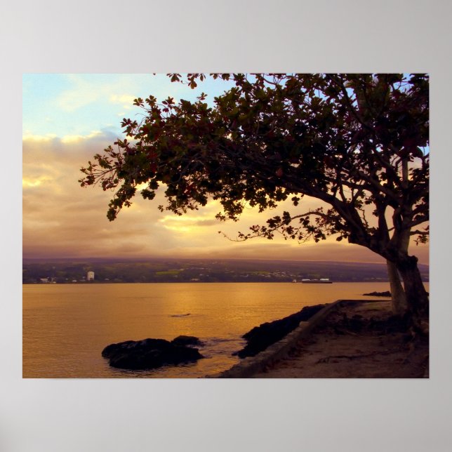 HILO BAY SUNDOWN in HAWAII Poster (Vorne)