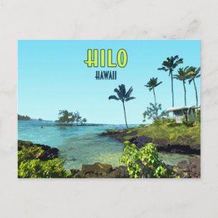 Hilo Big Island Hawaii Strand Vintage Postkarte
