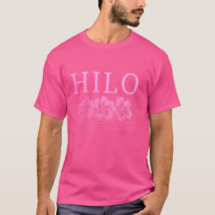 Hilo Hawaii hawaiianischer Hibiskus Surfer Surfen T-Shirt