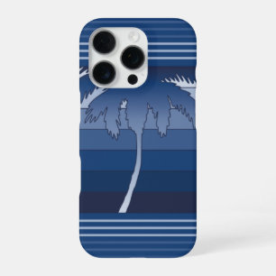 Hilo Hawaiian Palms Gestreift Blau iPhone 16 Pro Hülle
