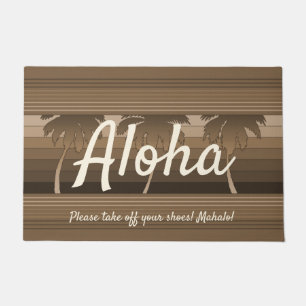 Hilo Hawaiian Palms Striped Aloha Brown Fußmatte