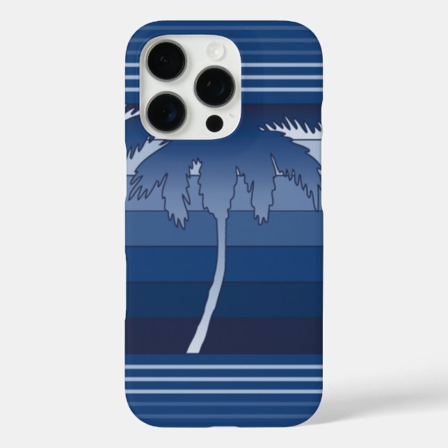 Hilo Hawaiian Palms Striped Blue Case-Mate iPhone Hülle (Rückseite)