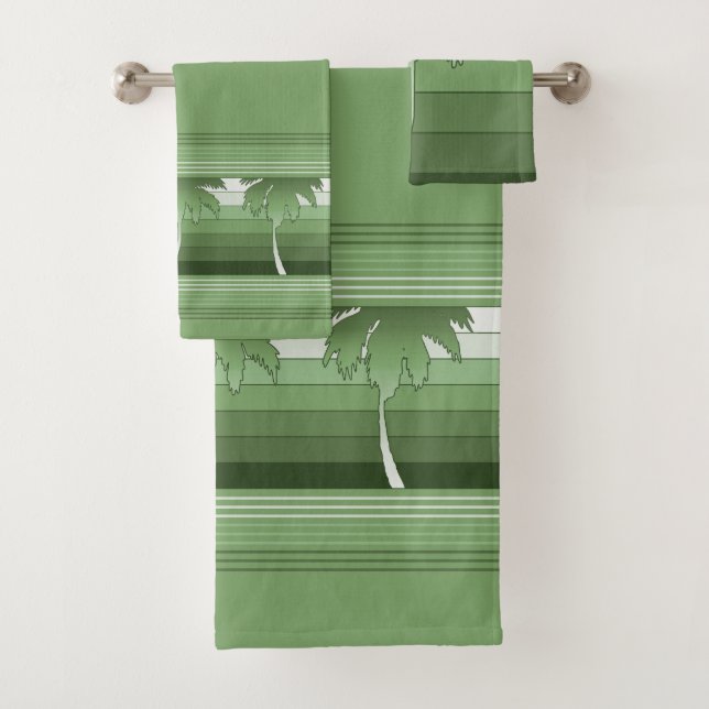 Hilo Hawaiian Palms Striped Coordinates Badhandtuch Set (Insitu)