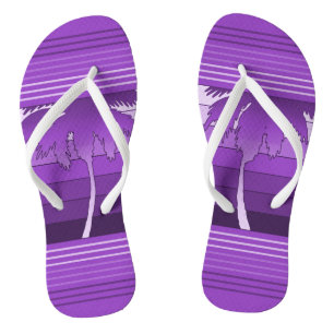 Hilo Hawaiian Palms Striped Flip Flops
