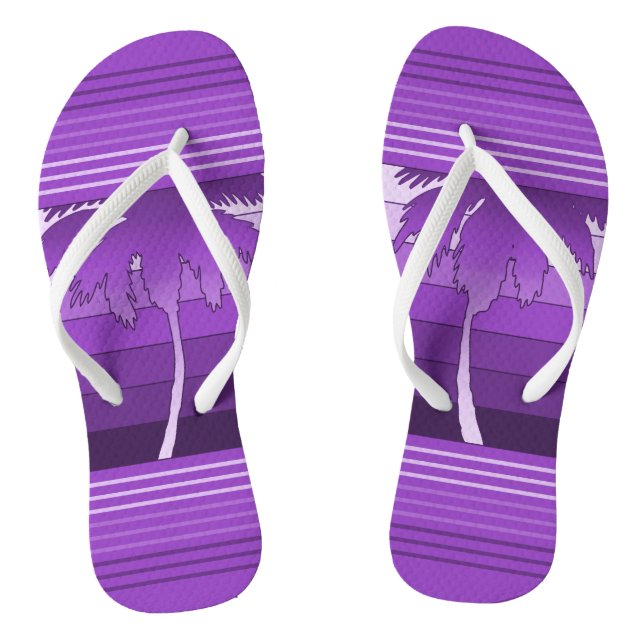 Hilo Hawaiian Palms Striped Flip Flops (Fußbett)