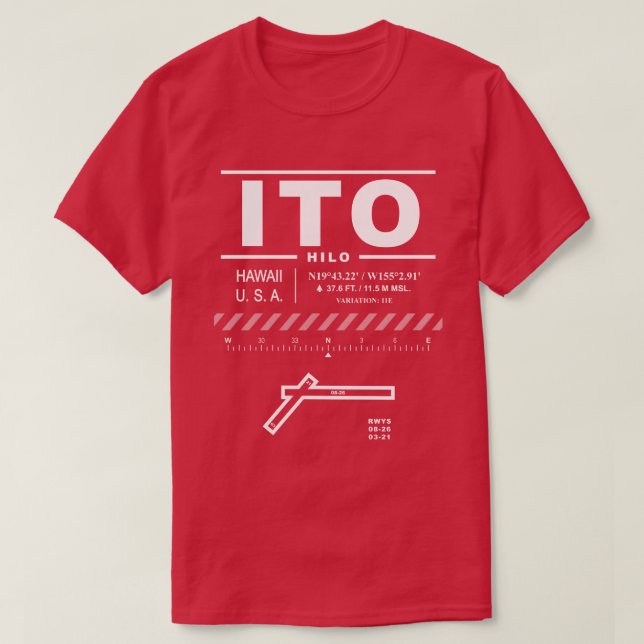 Hilo International Airport ITO T - Shirt (Design vorne)