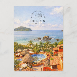 Hilton Grand Vacations Club Mexico Watercolor Feiertagspostkarte