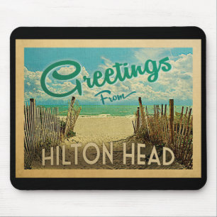 Hilton Head Beach Vintage Travel Mousepad
