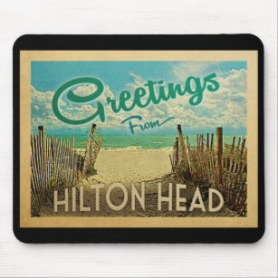 Hilton Head Beach Vintage Travel Mousepad