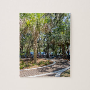 Hilton Head Georgia Strand und Ozean mit Palme tre Puzzle