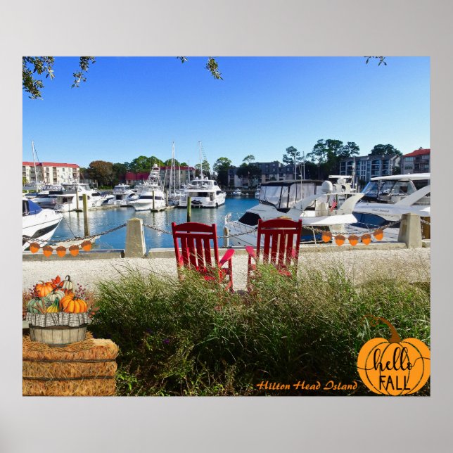 Hilton Head Island Hafen Stadt Marina Hallo Fall Poster (Vorne)