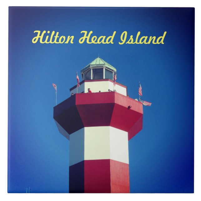 Hilton Head Island Harbour Town Lighthouse Tile Fliese (Vorderseite)