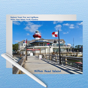 Hilton Head Island Harbour Town Pier & Lighthouse Postkarte