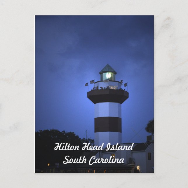 Hilton Head Island Lighthouse in South Carolina Postkarte (Vorderseite)