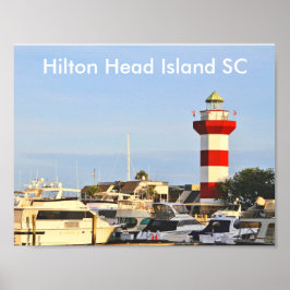 Hilton Head Island Lighthouse mit Booten auf Poste Poster