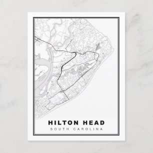Hilton Head Island Map Postkarte
