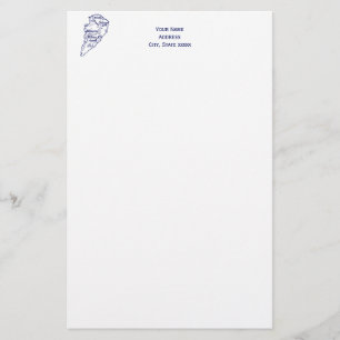 Hilton Head Island SC Vintag Map Navy Blue Briefpapier