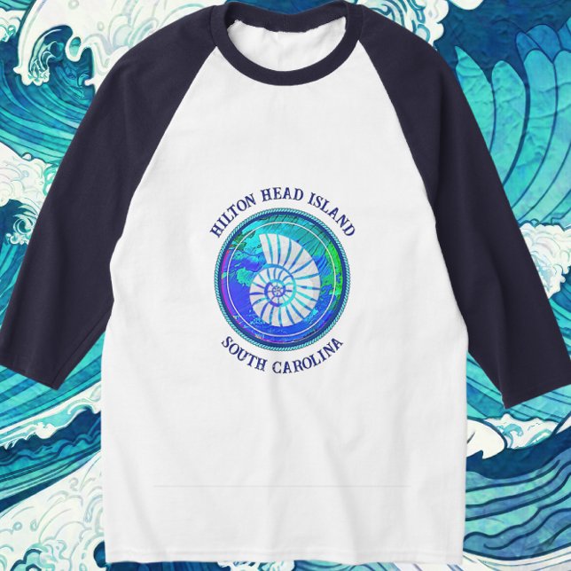 Hilton Head Island South Carolina Sea Muschel T-Shirt (Von Creator hochgeladen)