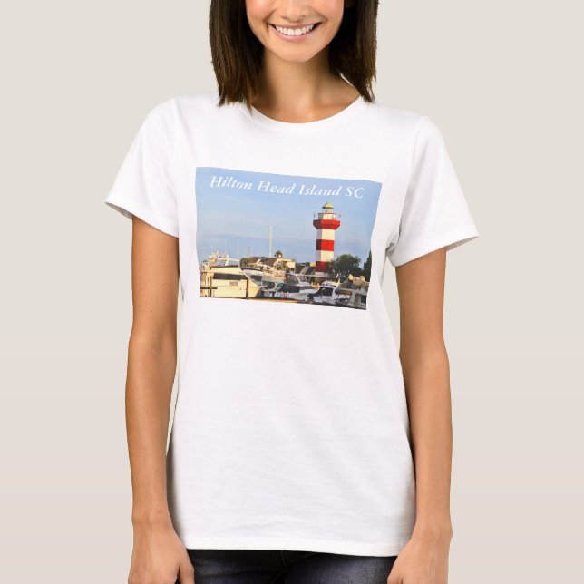 Hilton- Head Islandleuchtturm auf T - Shirt (Vorderseite)