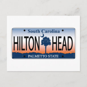 HILTON HEAD License Plate Postkarte