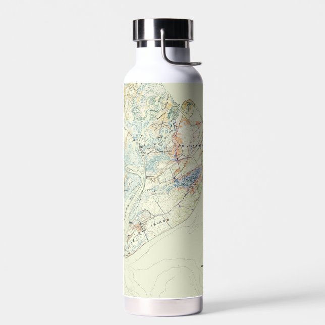Hilton Head SC Vintage Karte Wasser Flasche (Links)