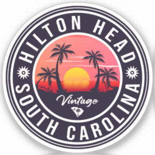 Hilton Head South Carolina Retro Souvenirs Aufkleber
