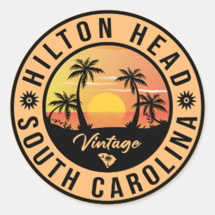 Hilton Head South Carolina - Retro Vintage 60er Runder Aufkleber