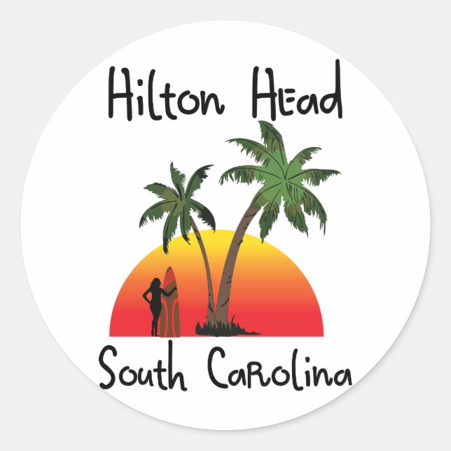 Hilton Head South Carolina Runder Aufkleber (Vorderseite)