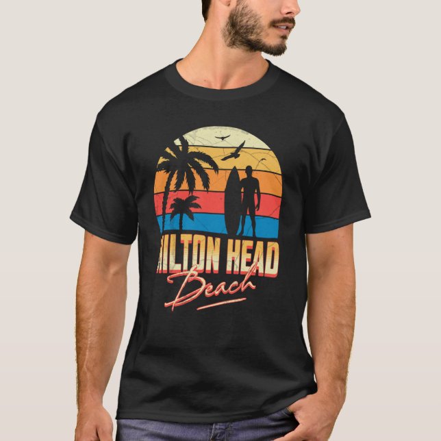 Hilton Head South Carolina Surfing Surf Summer Vac T-Shirt (Vorderseite)