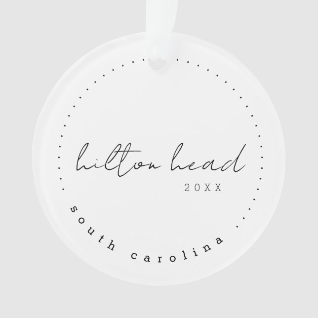 Hilton Head South Carolina Travel USA Simple Ornament (Vorderseite)