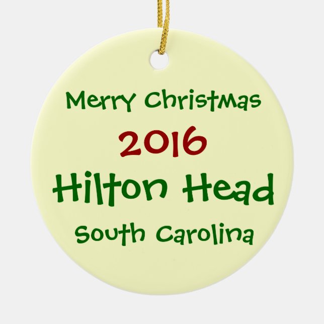 HILTON HEAD SOUTH CAROLINA WEIHNACHTSverzierung Keramikornament (Vorne)