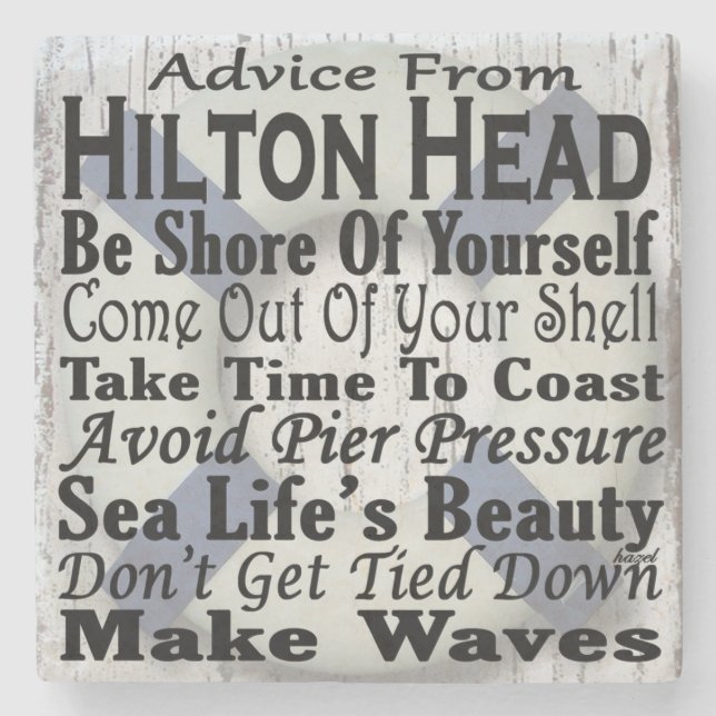 Hilton Head Strand-Küstenmotorschiff Steinuntersetzer (Vorderseite)