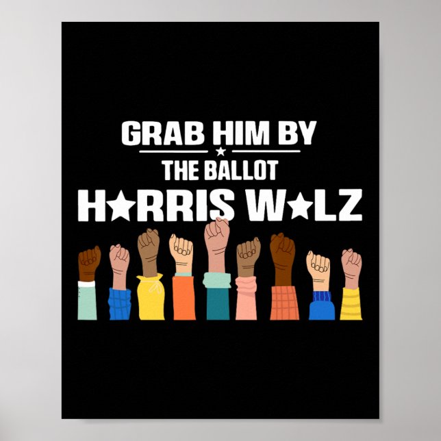 Him By the Ballot Kamala 2024 Funny Harris Electio Poster (Vorne)