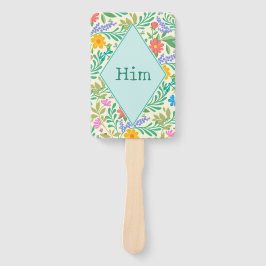 Him Elegant Boho Floral Bridal Polterabend Game Fächer