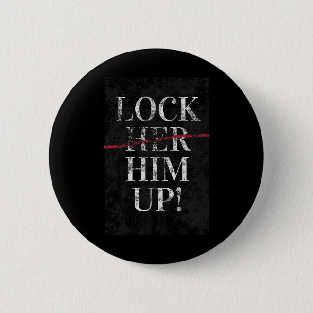 Him Up Anti Trump Funny Mike Flynn Pro Hillary Button (Vorderseite)