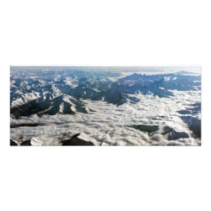 Himalaja-Gebirge unter Wolken - Tibet Fotodruck