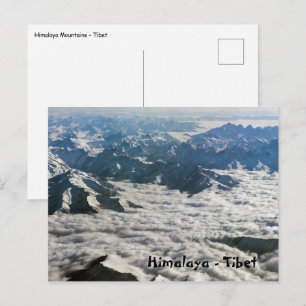 Himalaja-Gebirge unter Wolken - Tibet Postkarte