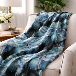 Himalaja Persische Blaue Mohnblumen Aquarell Stoff