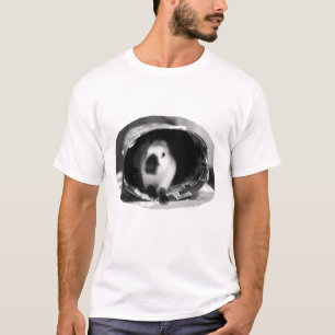 Himalajakaninchen BW-Foto in der runden Dose T-Shirt