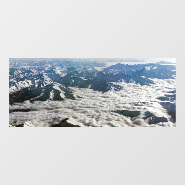 Himalaya-Berge unter Wolken - Tibet Fensteraufkleber (Blatt)