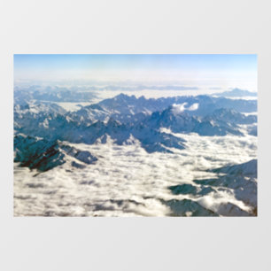 Himalaya-Berge unter Wolken - Tibet Fensteraufkleber